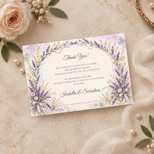 Tarjeta De Agradecimiento Boda romántica de cottagecore con lavanda