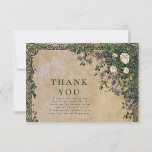 Tarjeta De Agradecimiento Boda Romántica de Jardín Medieval