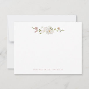 Tarjeta De Agradecimiento Boda Romántica de Tono Suave Rosa y Blanco