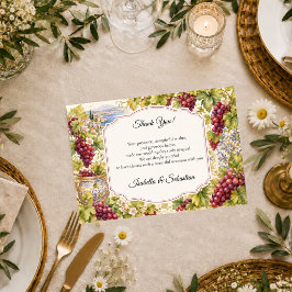 Tarjeta De Agradecimiento Boda Romántica en Viñedo