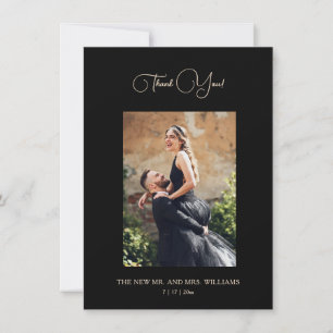 Tarjeta De Agradecimiento Boda romántica oscura de arte floral fino