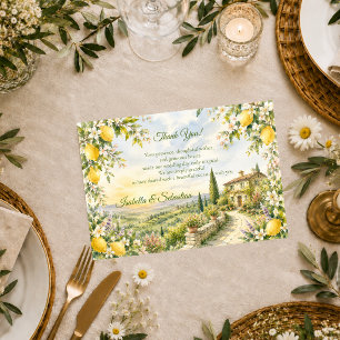 Tarjeta De Agradecimiento Boda Romántica Toscana