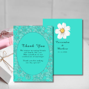 Tarjeta De Agradecimiento Boda romántico marrón floral