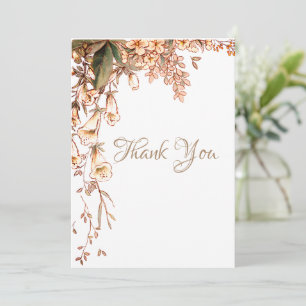 Tarjeta De Agradecimiento Boda romántico personalizado con escritura floral