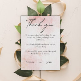 Tarjeta De Agradecimiento Boda rosa