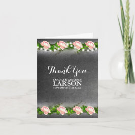 Tarjeta De Agradecimiento Boda Rosa de Chalkboard Gracias
