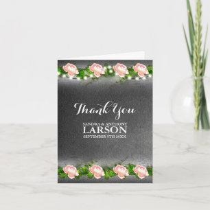 Tarjeta De Agradecimiento Boda Rosa de Chalkboard Gracias