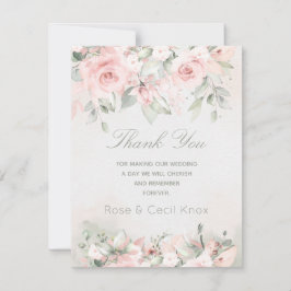 Tarjeta De Agradecimiento Boda Rosa de rubor