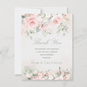 Tarjeta De Agradecimiento Boda Rosa de rubor