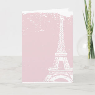 Tarjeta De Agradecimiento Boda Rosa Eiffel Torre Gracias Cartas