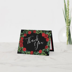 Tarjeta De Agradecimiento Boda Rosa Roja