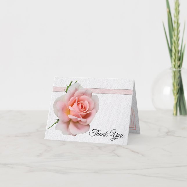 Tarjeta De Agradecimiento Boda Rosa rosa claro espléndido (Anverso)