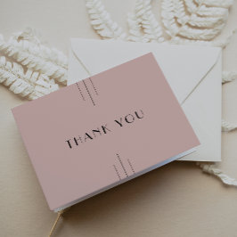 Tarjeta De Agradecimiento BODA rosa Rubor de estilo Art déco retro