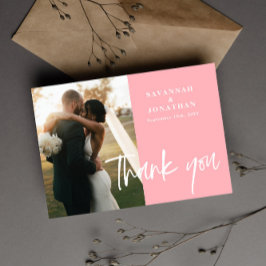 Tarjeta De Agradecimiento Boda rosa Rubor de foto