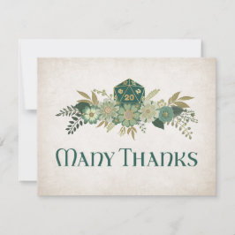 Tarjeta De Agradecimiento Boda RPG Dice Gamer