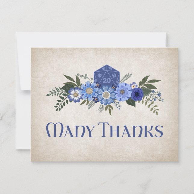 Tarjeta De Agradecimiento Boda RPG Dice Gamer (Anverso)