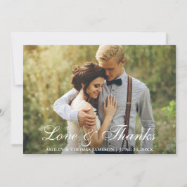 Tarjeta De Agradecimiento Boda Ruso Foto Amor y Gracias