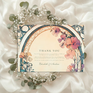 Tarjeta De Agradecimiento Boda Rust Blue Bloom