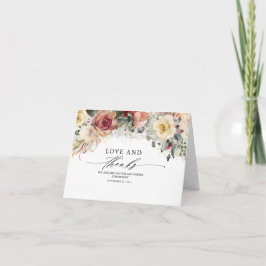 Tarjeta De Agradecimiento Boda Rustic Bloom Floral Fall
