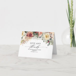 Tarjeta De Agradecimiento Boda Rustic Bloom Floral Fall