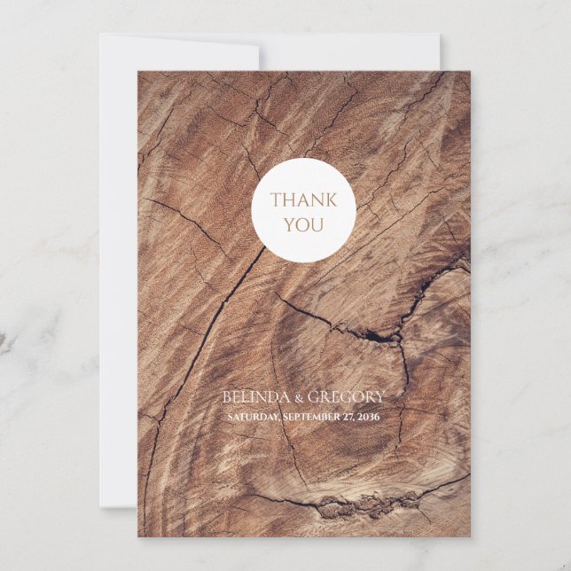 Tarjeta De Agradecimiento Boda Rustic Wood (Anverso)
