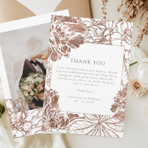 Tarjeta De Agradecimiento Boda rústica boho botánica marrón mocha
