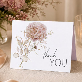 Tarjeta De Agradecimiento Boda Rústica Boho con Flores Silvestres Delicadas