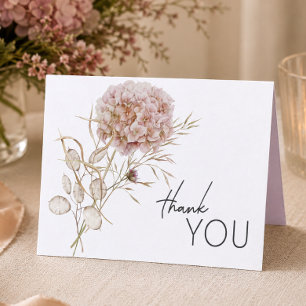 Tarjeta De Agradecimiento Boda Rústica Boho con Flores Silvestres Delicadas 