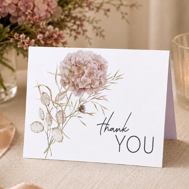 Tarjeta De Agradecimiento Boda Rústica Boho con Flores Silvestres Delicadas  (Subido por el creador)