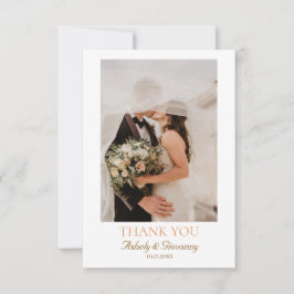 Tarjeta De Agradecimiento Boda rústica de acuarela floral de otoño