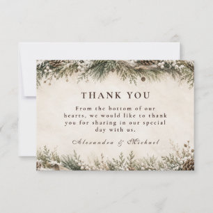 Tarjeta De Agradecimiento Boda Rústica de Invierno