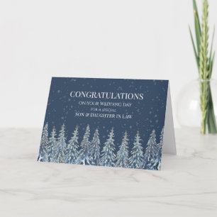 Tarjeta De Agradecimiento Boda Rústica de Invierno Día Hijo Nuera