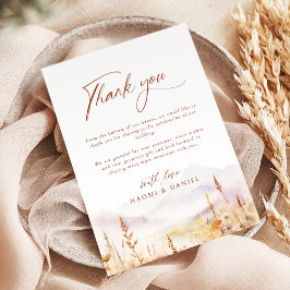 Tarjeta De Agradecimiento Boda rústica de montaña con flores silvestres de a