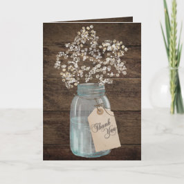 Tarjeta De Agradecimiento Boda Rústica en el Granero Madera Jarrón de Albañi