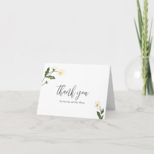Tarjeta De Agradecimiento Boda Rústica Floral de Margarita Blanca