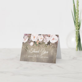Tarjeta De Agradecimiento Boda Rústica Floral Gracias