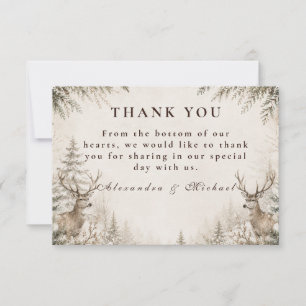 Tarjeta De Agradecimiento Boda rústica invernal sin tiempo