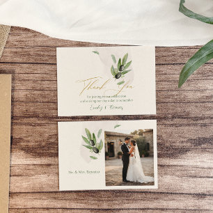 Tarjeta De Agradecimiento Boda rústica italiana con acuarela
