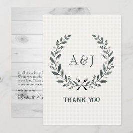 Tarjeta De Agradecimiento Boda Rústica Monograma I Do BBQ