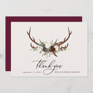 Tarjeta De Agradecimiento Boda rústica y elegante gracias botánico