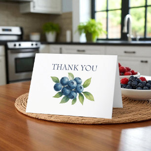Tarjeta De Agradecimiento Boda Rústico de Berry Fruit Blueberry Gracias