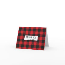 Boda Rústico de Búfalo Negro Rojo Gracias