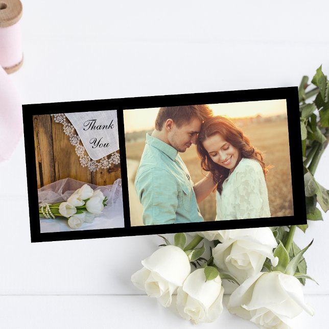 Tarjeta De Agradecimiento Boda rústico de granero de tulipanes blancos graci (Subido por el creador)