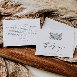 Tarjeta De Agradecimiento Boda Rústico de las Montañas Antlers