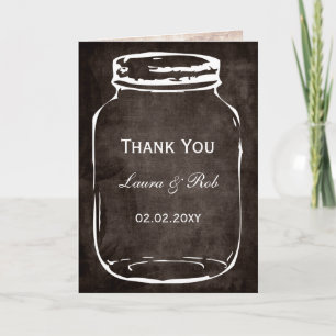 Tarjeta De Agradecimiento boda rústico de mason jar gracias
