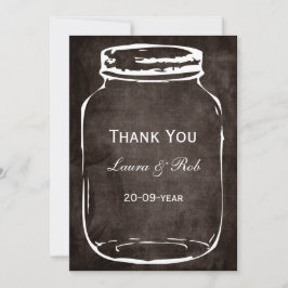Tarjeta De Agradecimiento boda rústico de mason jar gracias
