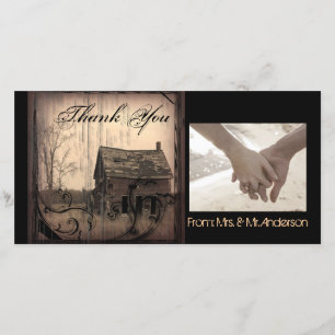 Tarjeta De Agradecimiento boda rústico del granero de la granja del país