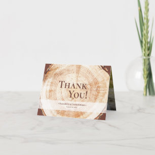 Tarjeta De Agradecimiento Boda rústico Personalizado de granos de madera. Gr