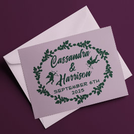 Tarjeta De Agradecimiento Boda Rústico Profundo Púrpura