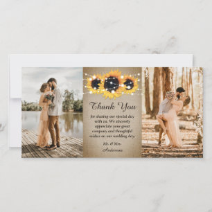 Tarjeta De Agradecimiento Boda Rústico Vintage de Burlap